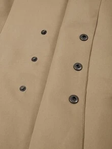 Manfinity Mode Men's Solid Color Lapel Neck Long Sleeve Double Breasted Blazer And Pants Casual Suit Set, Old Money - Khaki - View 4