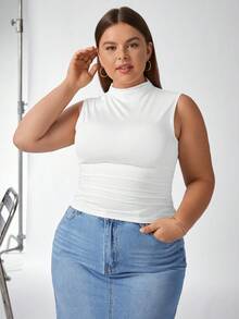 Auralis 3pcs/Set Women Plus Size Sleeveless Fitted Basic Tank Tops Spring To Summer - Multicolor - View 4