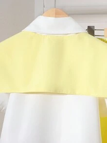 SHEIN مجموعة مكونة من 3 قطع لفتيات المراهقات: قميص أصفر ذو أكمام قصيرة، شال، وبنطال كاجوال، أناقة كاجوال للربيع والصيف - أصفر - مشاهدة 8