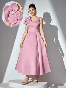 Poshira 大码女士夏季礼服，纯色时尚