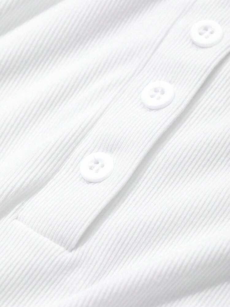 Women Round Neck Open Front Short Sleeve Fitted T-Shirt Y2k
