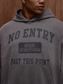 Musero Hoodie Tracksuit Premium Efek Washed Ukuran Besar dengan Cetakan Grafis, Hanya untuk Musim Gugur/Semi/Panas - Hitam - View 6