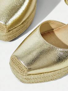 Styleloop Sandalias de cuña plateadas de moda para mujer con suela gruesa, adecuadas para Halloween, Navidad, fiestas, festivales de música, otoño