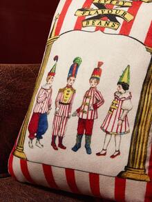 HARRY POTTER X SHEIN 1 chiếc gối trang trí họa tiết sọc kẹo dẻo, thiết kế độc đáo, mềm mại và thoải mái, phù hợp cho ghế sofa, trang trí xe hơi, quà tặng Giáng sinh. - Nhiều màu - Xem 8