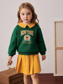 PrepCrw 少女学院风领口运动衫和百褶迷你裙套装 - 彩色 - 查看 6