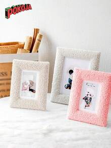 Plush Photo Frame - A Square Photo Frame Made Of Comfortable Fabric. This Frame Is Suitable For Elegant Home Decoration When Hung On The Wall Or Placed On The Table, And Is Also Suitable For Displaying Wedding Or Family Photos. It Can Also Be Given As A Christmas/Birthday Gift. - Multicolor - View 3