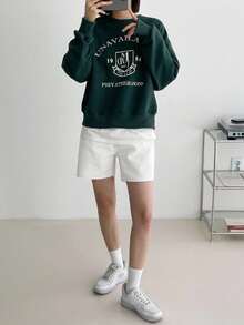 DAZY 高腰斜口袋牛仔短褲