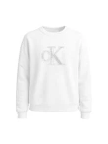 Calvin Klein Girl's Sweatshirts Bright White - White - View 1