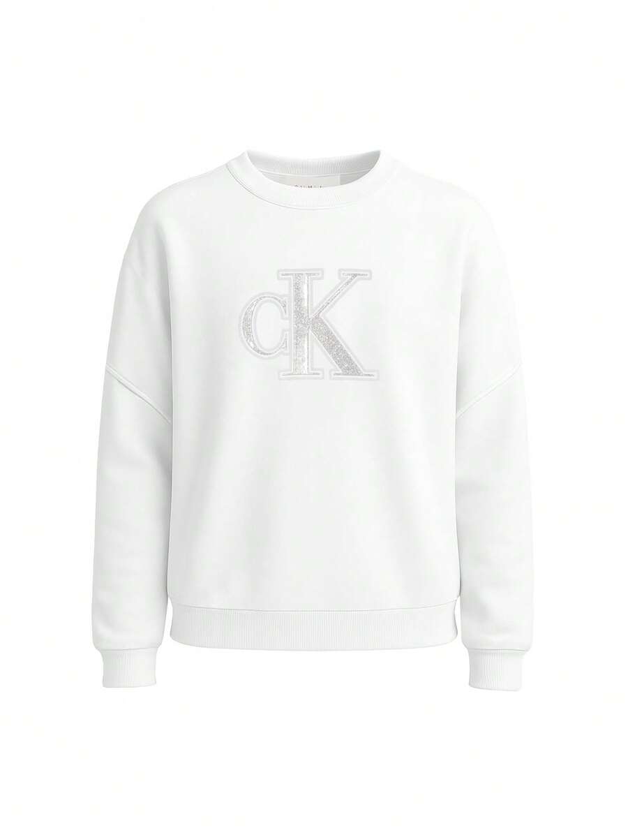 Calvin Klein Girl's Sweatshirts Bright White - White - View 1