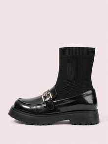 CUCCOO DOLLMOD 女士休闲时尚简约百搭厚底鞋 - 黑色 - 查看 7