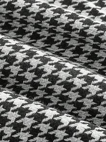 SHEIN MOD 棕色千鸟格图案半身裙，学院风 - 黑色 - 查看 4