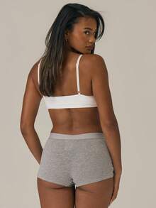 MUSERA ESSENTIALS Buttery Soft Strappy Sports Bralet Basic Casual Airport Holiday Sexy Fall Winter  ,Elegant Spring Summer - White - View 3