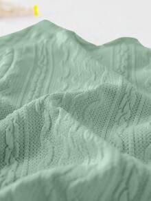 SHEIN Babygirl Green Ruffle Trim Long Sleeve Top And Elastic Waist Flare Pants Set, Autumn/Winter Mint Green Baby Girl Set Baby Girl Mint Green Outfit Toddler Girl Green Outfit Set Baby Girl Green Outfit Set Woven Green Outfit Set Baby Fall - Green - View 6