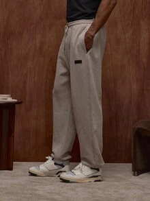 Musero Quần jogger nam dáng rộng, chất liệu cao cấp, có logo thương hiệu, bo gấu, cạp chun co giãn, chỉ bao gồm quần, thích hợp cho mùa Thu/Xuân/Hè. - Màu Khaki - Xem 3