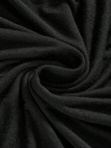 ROMWE Goth Áo thun cổ tròn tay cánh dơi rộng rãi phối ren cỡ lớn dành cho nữ - màu đen - Xem 5