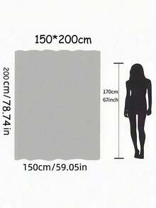 SHEIN 1 件防水折叠浴室浴帘 - 易于安装和存放，家居装饰淋浴隔断 - 米色 - 查看 10