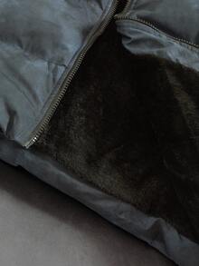 PAVTROS Manfinity Streetrush 男士时尚字母印花连帽长袖保暖外套，Y2K 冬季外套，秋季款 - 黑色 - 查看 8