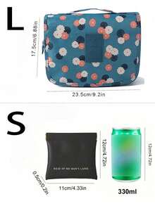 SHEIN 1个挂式化妆包 – 夏季旅行洗漱包，多功能化妆包，PVC多用途洗漱包，大容量洗漱包；带挂钩（挂式设计），防水，适用于指甲油、粉底液、粉饼、散粉、眼影、液体眼影、眼线笔、假睫毛、爽肤水和乳液、化妆刷、面霜、精油、眉笔、眉粉、口红、唇彩、梳子、耳机；邮轮旅行和宿舍生活必备 - 彩色 - 查看 7