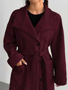 Flirla Women's Casual Solid Color Long Jacket, Versatile For Autumn/Winter, Christmas