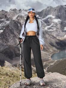 女式牛仔裤户外徒步裤防晒轻便速干女式徒步服装女式徒步裤女式户外裤露营服装女式轻便裤女式徒步裤 - 深灰色 - 查看 3