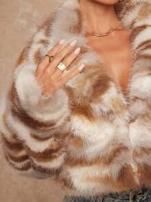 Lumalex Áo khoác lông giả dáng rộng, ngắn, cổ lông thú sang trọng dành cho nữ mùa đông thu, thích hợp cho dạ hội, tiệc tùng, tiệc chiêu đãi, phong cách kín đáo, lấp lánh, lễ hội, đi chơi, du lịch, ngoài trời, nhiều lớp, mùa cưới, tiệc tùng, lễ Al-Adha, tiệc năm mới, trang phục dự tiệc, dạ hội, váy dự tiệc mùa thu. - Nhiều màu - Xem 9