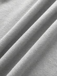 Áo thun cổ cao in chữ đua xe cho bé gái tuổi teen, màu xám, phong cách đường phố thường ngày đa năng, thời trang chụp ảnh cùng chị em, dễ thương. - Xám - Xem 3