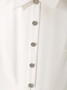 Franclia 2-In-1 Shirt Dress With Pleated Design And Front Opening - Beige - View 5