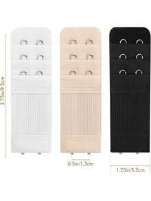 1/2/3/6/12件胸罩延长器2钩3排加长内衣配件弹性可调节内衣延长扣胸罩延长扣排扣胸罩后扣 - 彩色 - 查看 20