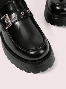 CUCCOO DOLLMOD 女士休闲时尚简约百搭厚底鞋 - 黑色 - 查看 6