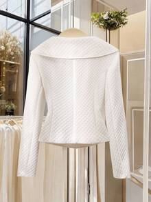 Franclia New Slim Fit Button-Up Padded Coat For Women, Lightweight, Autumn/Winter - White - View 2