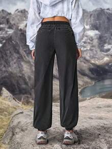 女式牛仔裤户外徒步裤防晒轻便速干女式徒步服装女式徒步裤女式户外裤露营服装女式轻便裤女式徒步裤 - 深灰色 - 查看 2