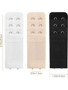 1/2/3/6/12件胸罩延长器2钩3排加长内衣配件弹性可调节内衣延长扣胸罩延长扣排扣胸罩后扣 - 彩色 - 查看 5