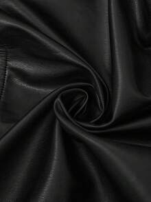 Zelara Plus Size Women's Fashion Commuter Princess Sleeve PU Jacket Fall Women Clothes Korean Style Punk Gothic Clothes Business Casual Women Going Out Halloween Halloween, Goth Party Chic Winter Autumn