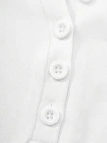 SHEIN 少女V领纽扣长袖T恤，修身打底衫，春秋新款秋冬 - 彩色 - 查看 8