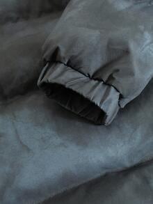 PAVTROS Manfinity Streetrush 男士时尚字母印花连帽长袖保暖外套，Y2K 冬季外套，秋季款 - 黑色 - 查看 4