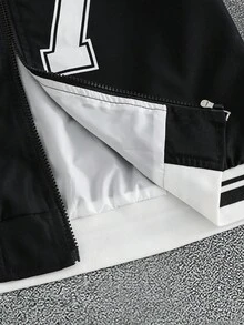 PAVTROS 1pc Tween Boy Black Jacket, Soft & Comfortable Fabric, Suitable For Dancing, Sports, Outings, Photography, School, And Various Occasions, Must-Have Jacket Item For Tween Boys - Black - View 7