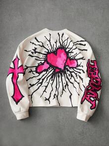 PAVTROS Manfinity Streetrush 男士保暖内衬街头风流行 INS 户外卫衣，音乐节夜店男友/老公礼物周年纪念礼物，街头服饰，秋冬季保暖长袖上衣，Y2K - 彩色 - 查看 2