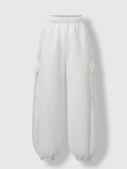 SHEIN Explorewe 1 pezzo Pantaloni casual con fodera termica per ragazzo pre-adolescente, stile coreano con tasche laterali, gamba affusolata, versatile per autunno/inverno, pendolarismo, casa, attività all'aperto, caldo, ritorno a scuola, autunno chic, Ognissanti, Natale