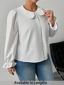 SHEIN PETITE CURVE Chemise décontractée à col rond blanche grande taille