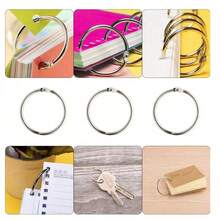 20pcs Metal Book Rings, Loose-Leaf Binder Rings 25mm Inner Diameter Keychain,Back To School,School Supplies - Silver - View 8