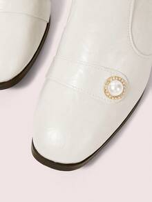 CUCCOO DOLLMOD Women's Fashionable White Elegant Mid-Calf Boots - White - View 6