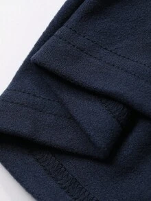 DAZY 2pcs/Set Tween Boy Long Sleeve Homewear Top And Pants Set Fall, Winter - Navy Blue - View 8