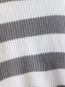 New Colorblock Striped Crew Neck Knit Sweater, Casual Japanese Style For Boys, Winter Fall - White - View 6