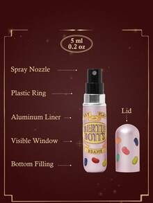 HARRY POTTER X SHEIN 5ml/0.2oz Pink Refillable Perfume Atomizer Spray Bottle With Bottom Filling Self-Pump Type Reusable Fragrance Bottle, Mini Portable Cosmetic Bottle Liquid Filling Bottle,With A Visible Window, Portable For Travel And By Plane,Every Flavour Beans