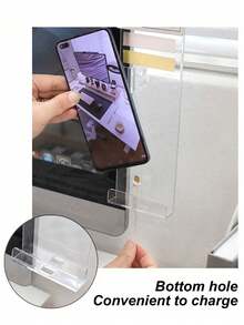 1pc Clear Acrylic Message Board, Left/Right Side Adhesive-Free Multipurpose Clip Design For Sticky Notes, Handwritten Memo, Phone/Computer Screen Display, Suitable For Back To School, Students, Business Office - Multicolor - View 5