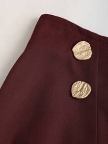 Sweetra Women's Elegant Commuter Vibe A-Line Skirt, Draping Design Slimming Effect, Suitable For Spring And Autumn