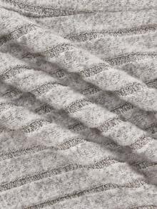 SHEIN 2 件女童罗纹面料仿蝴蝶结直筒休闲裤，舒适休闲，适合外出穿着，黑色和浅灰色 - 彩色 - 查看 4