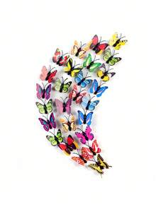 SHEIN Set de 10/20/30 piezas de chinchetas con mariposas de simulación de colores aleatorios, adecuadas para decorar tableros de fotos o tableros de anuncios - Multicolor - Ver 6