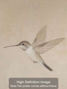 SHEIN Set Of 2 Unframed Vintage Hummingbird Wall Art Canvas Poster Print Minimalist Retro Bird Farmhouse Decor Rustic Painting For Apartment,Living Room,Bedroom,Modern Home Decoration