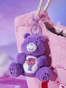 SHEIN X Care Bears 1 只紫色柔软毛绒爱心熊钥匙扣包饰，适合送给朋友和家人的礼物 - 紫色 - 查看 5